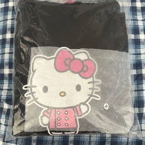 Hello Kitty Cafe Truck 2023 Black Hoodie Sweatshirt Pink Lined Sz XL